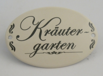 Emailschild Kräutergarten oval 15x10cm
