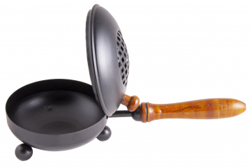 Räucherpfanne Mahan, Eisen mit Holzgriff