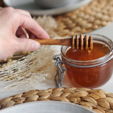 Honigheber, aus Olivenholz 15 cm Honigheber, aus Olivenholz 15 cm