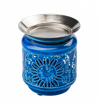 Aromalampe „Solea“, blau emailliert