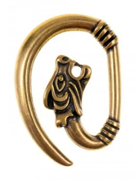 Wolfskopf-Haken, messingfarben