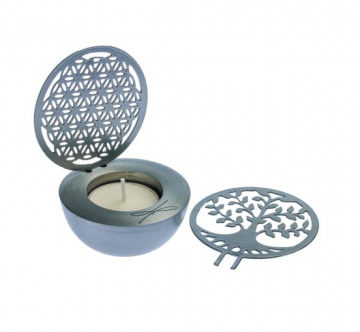 Schattenspiel mit Lebensbaum und Blume des Lebens