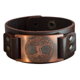 Armband "Baum des Lebens" Leder, Metall kupferfarben