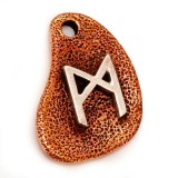 Bronzeanhänger mit der Rune Manaaz, 925 Silber