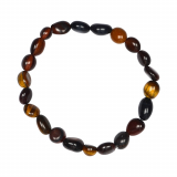 Armband Tigerauge (gemischt), 8-10 mm Nuggets