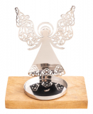 Schutzengel mit Kerzenhalter, silber