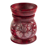 Aromalampe „Baum des Lebens“, rot, Speckstein