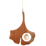 Holzhänger Gingko mit Kristall